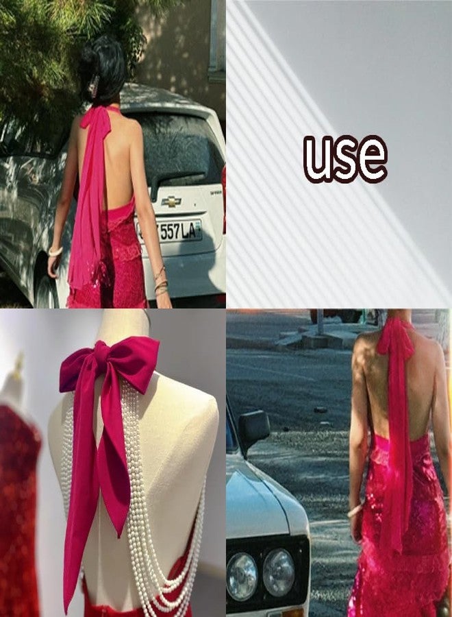 Borhmty Women Satin Sash Belt Dress Belts Sash for Women Bride Bridal Sash Belt for Wedding Pageant Birthday Sash for Women Hot Pink Sash Waist Belt for Dress Large Wide Bling Belts Sash for Women Dress - Image 4